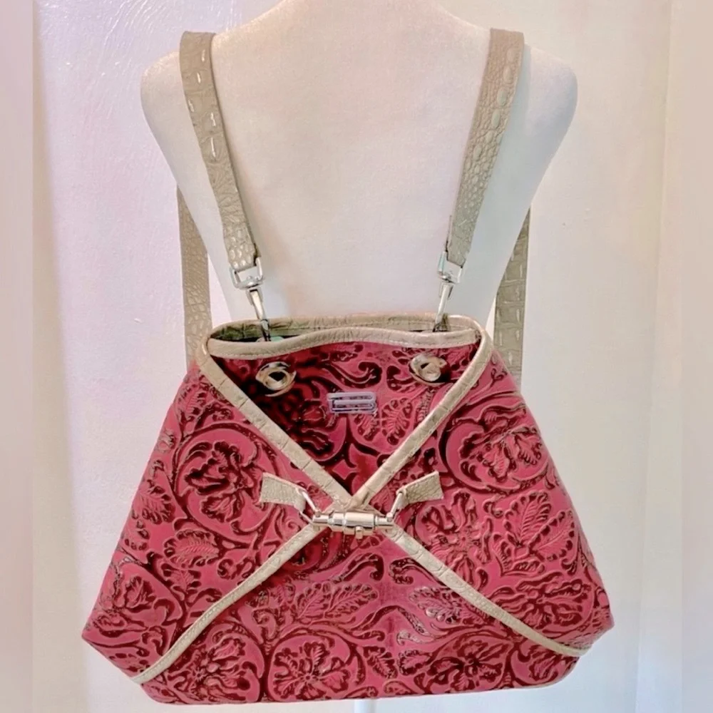 BSWANKY- Handmade Genuine limited leather Pink luxury convertible Sophie Bag.